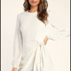 Lulu's White Long Sleeve Dress